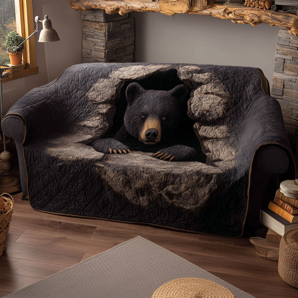 Wild Nights Quilted Sofa Cover Furniture Slipcovers Bear Gifts For Grandma