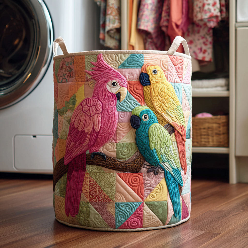 Wild Plumage Quilted Laundry Basket Dirty Clothes Basket Parrot Gift Ideas