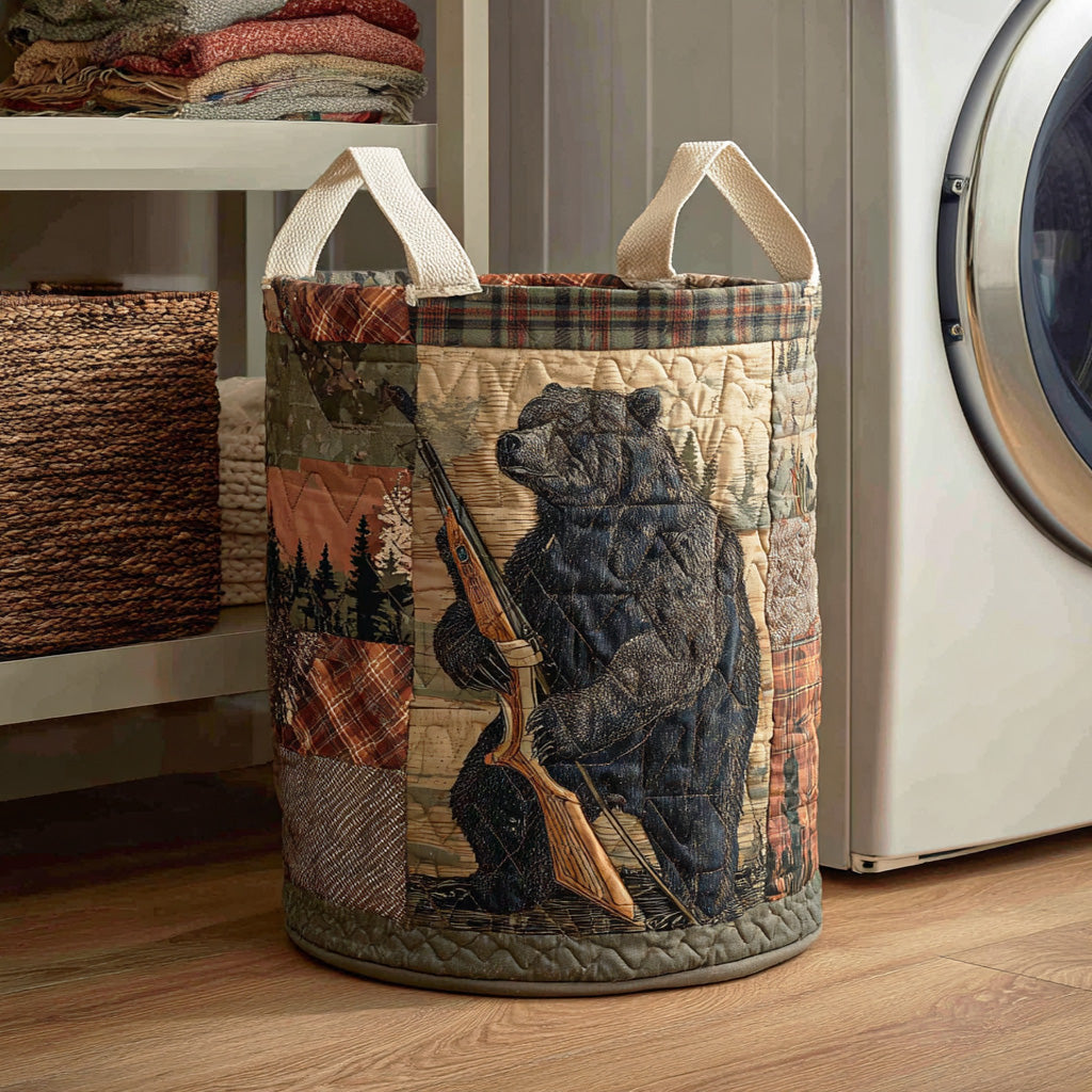 Wilder Bear Quilted Laundry Basket Basket Of Clothes Cool Gifts For Dad