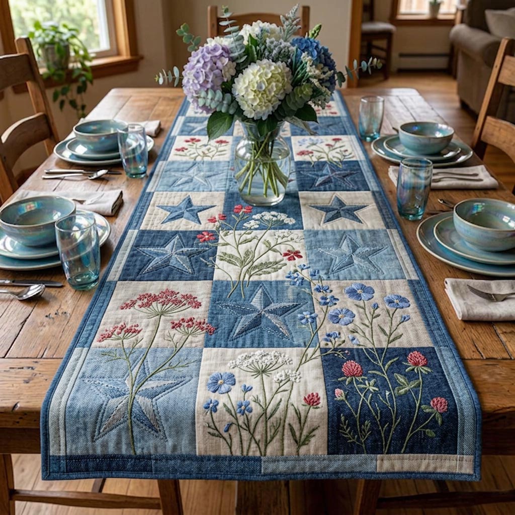 Wilderness Bear Quilted Table Runner Dinner Table Decor Cute Bear Themed Presents