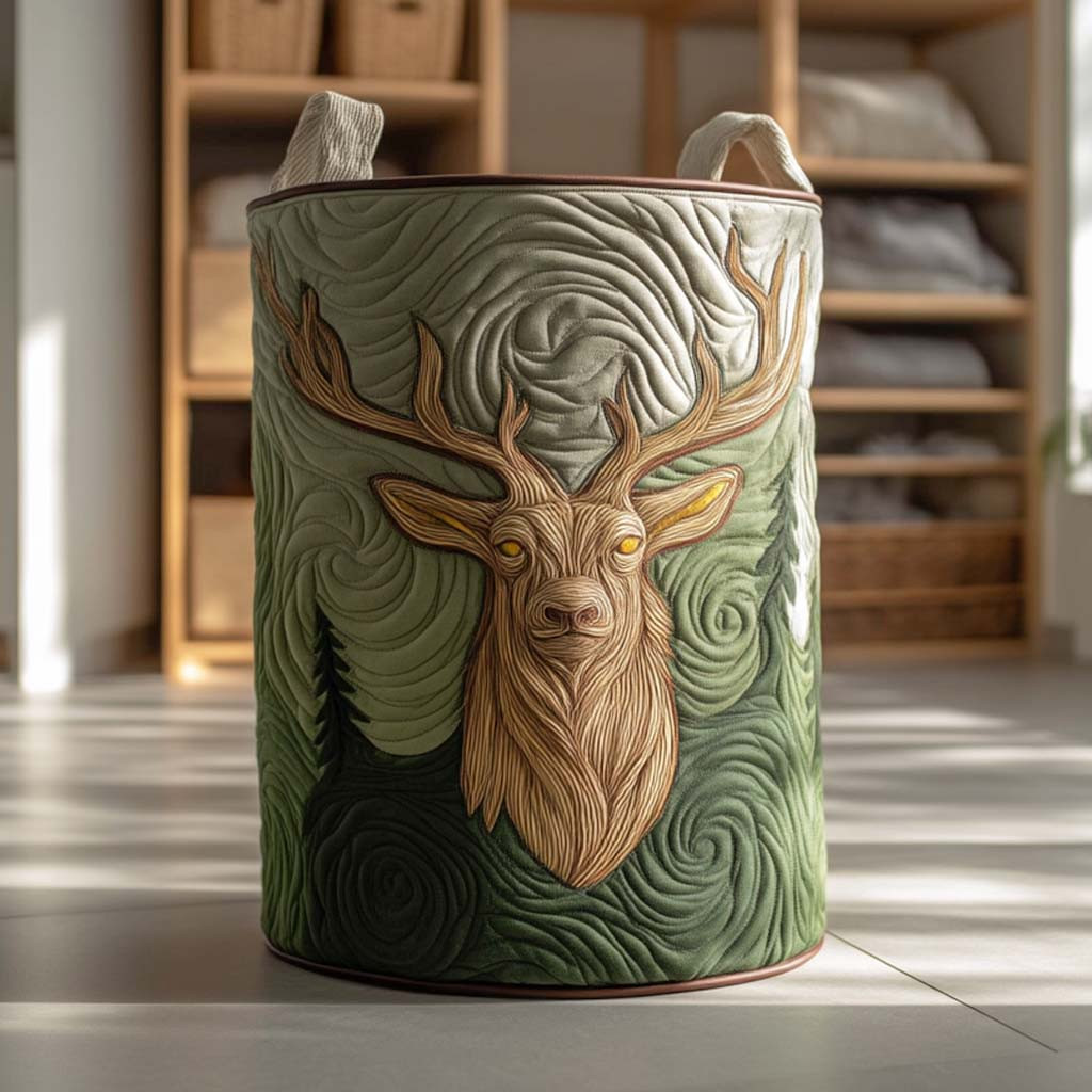 Wilderness Spirit Quilted Laundry Basket Modern Laundry Hamper Sentimental Father's Day Gifts