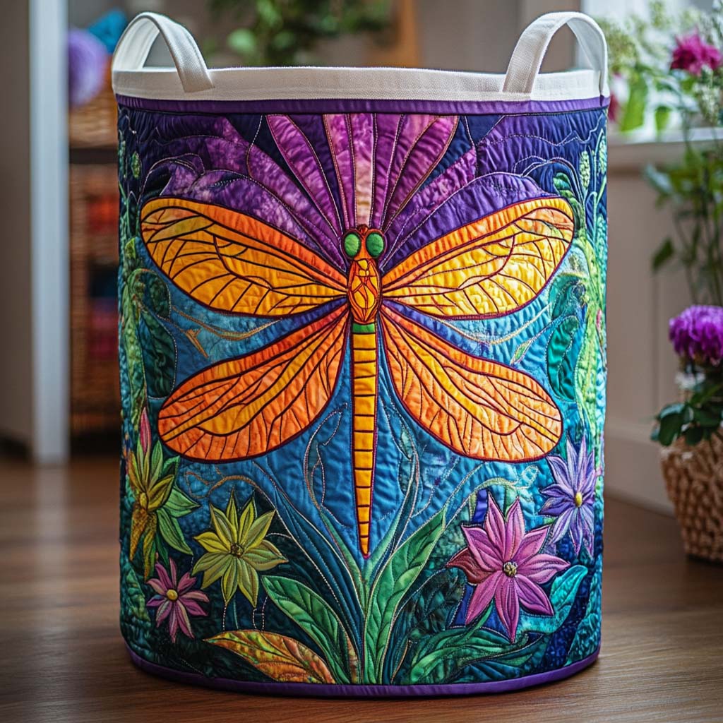 Wildflower Breeze Quilted Laundry Basket Coolest Laundry Baskets Dragonfly Mother's Day Gifts