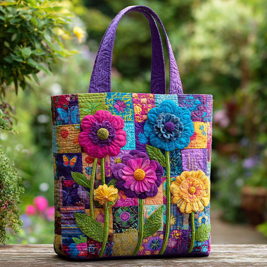 Wildflower Dreams Quilted Tote Bag Trendy Tote Gift Ideas For Mom In Law