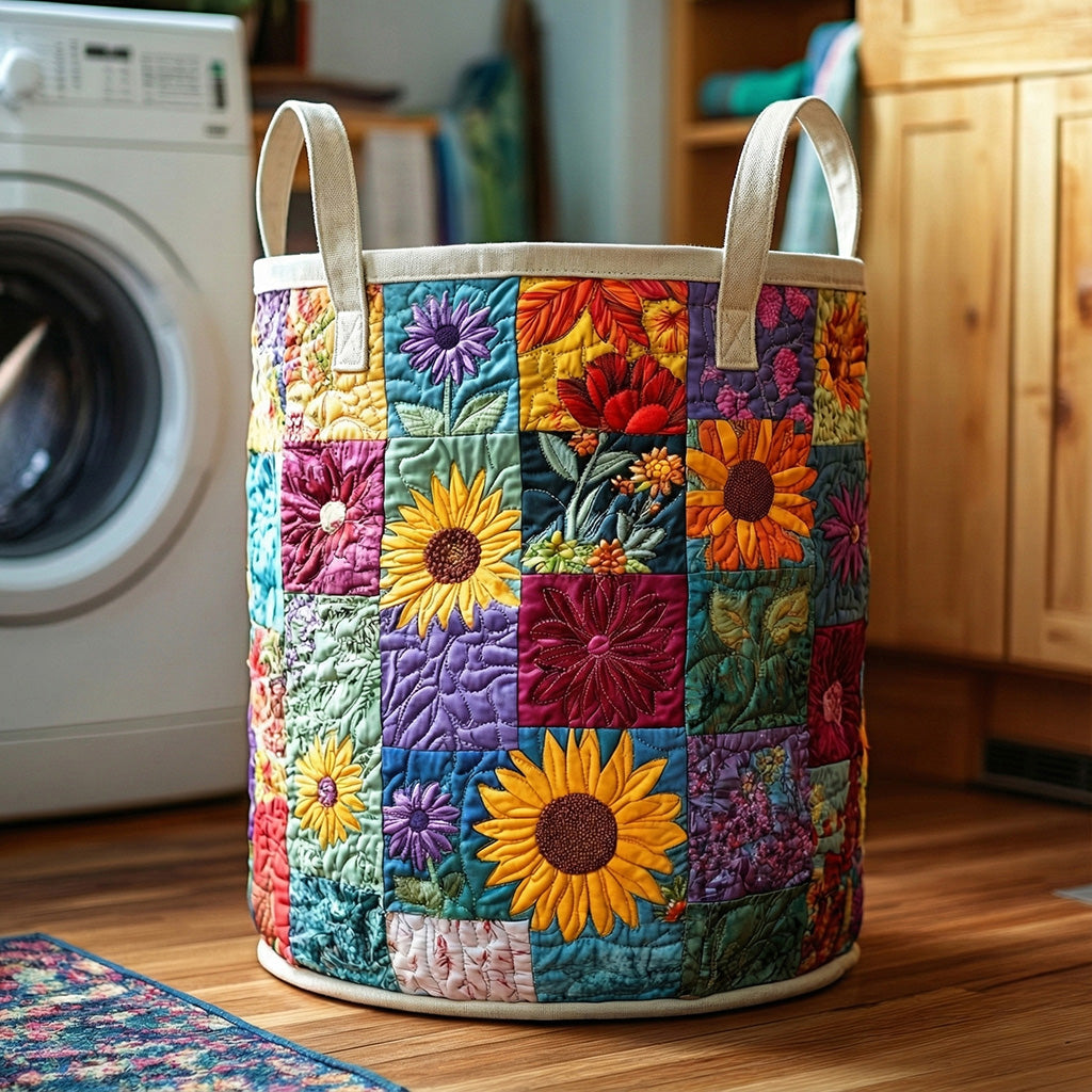Wildflower Patchwork Quilted Laundry Basket Best Dirty Clothes Hamper Mothers Day Gift Suggestions