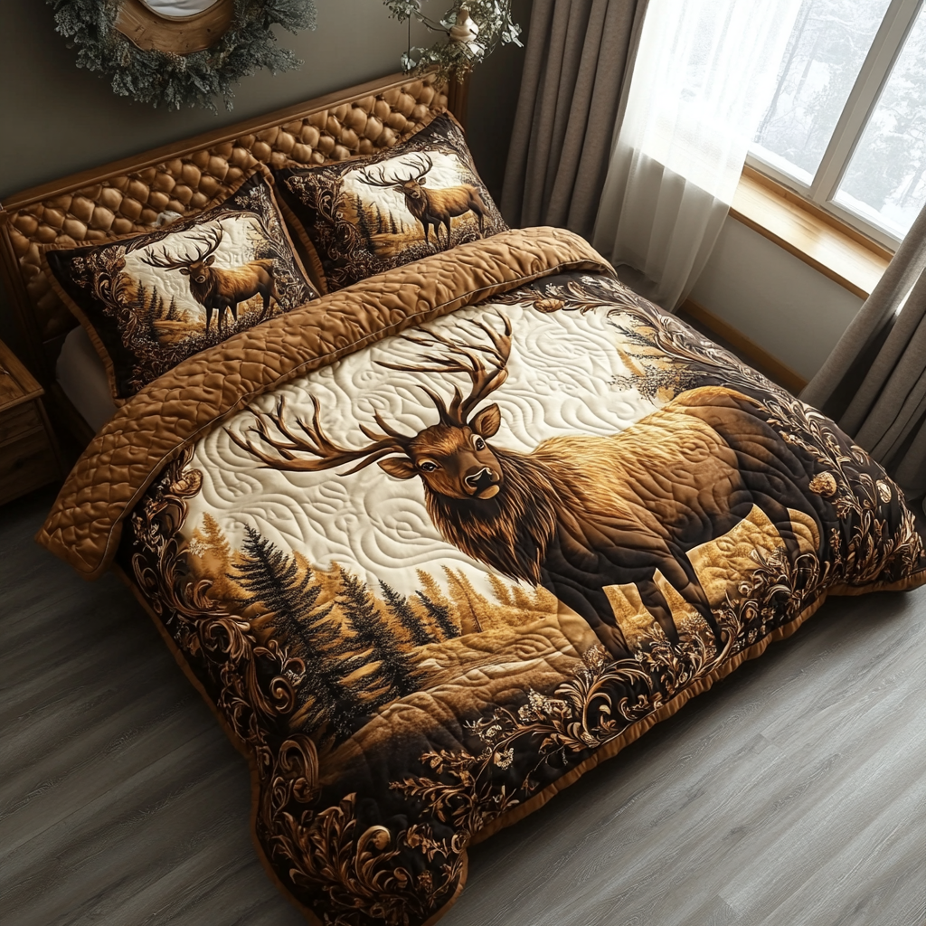 Wildwood Elegance Quilted Bedding Set Best King Bedding Sets Hunting Themed Gifts