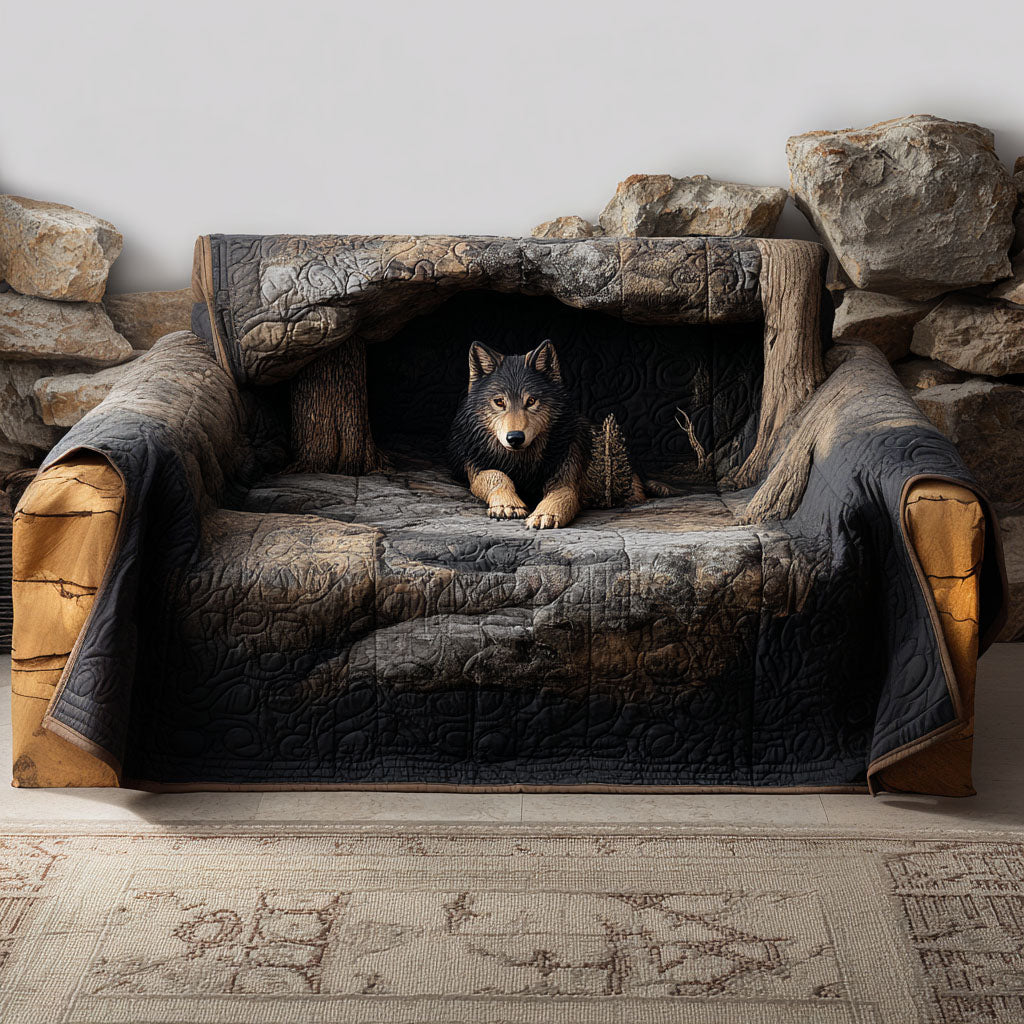 Wildwood Escape Quilted Sofa Cover Couch Covers Presents For Wolf Lovers
