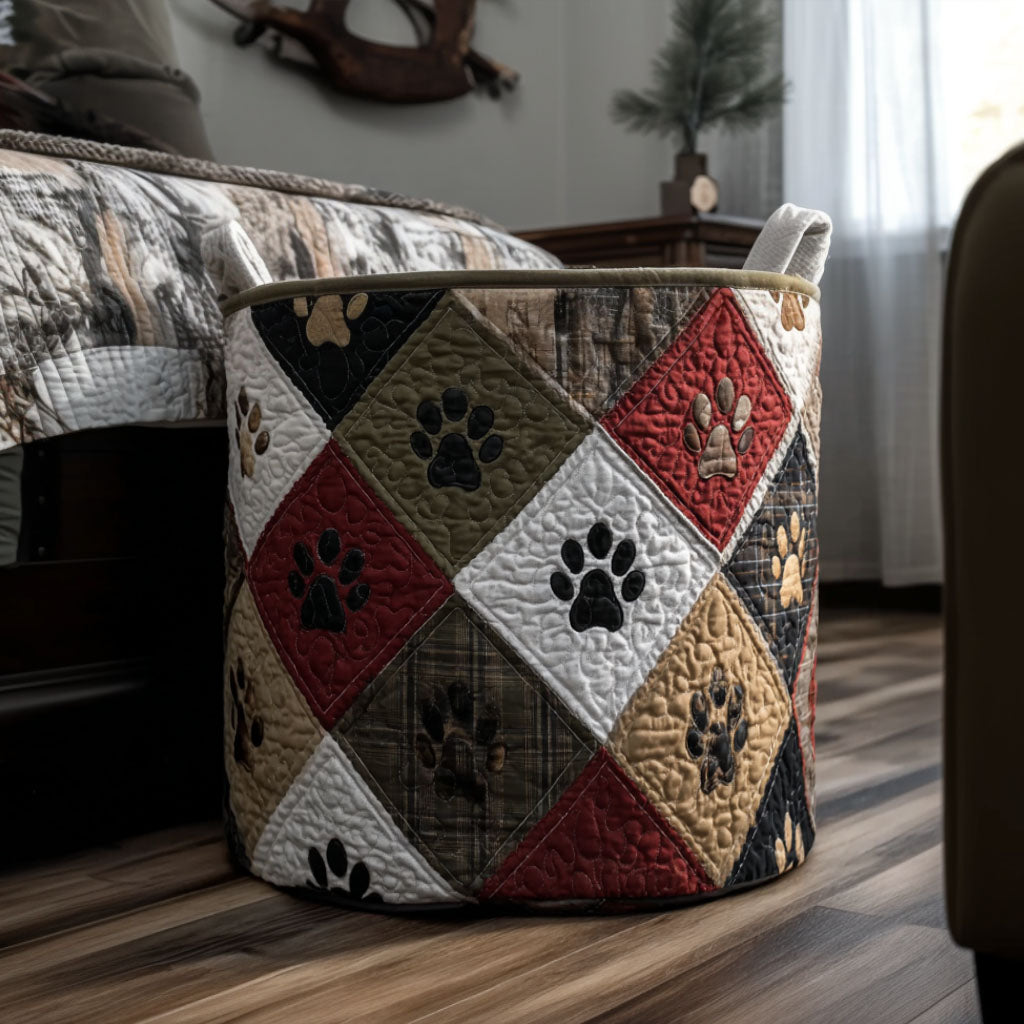 Wildwood Paw Comfort Quilted Laundry Basket Rustic Laundry Bin Meaningful Gifts For Dad Birthday
