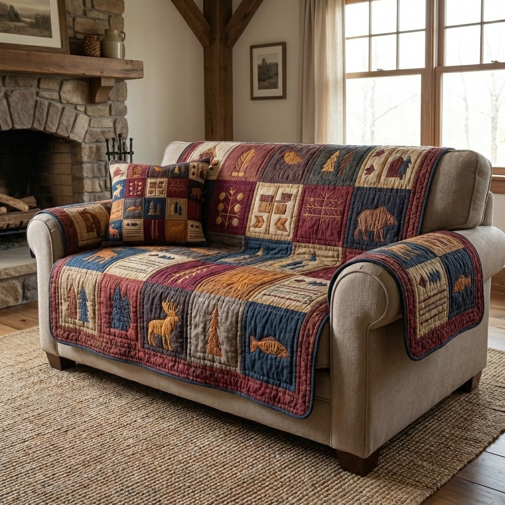 Wildwood Plaid Quilted Sofa Cover Best Slipcovers Best Unique Gifts For Bear Lovers