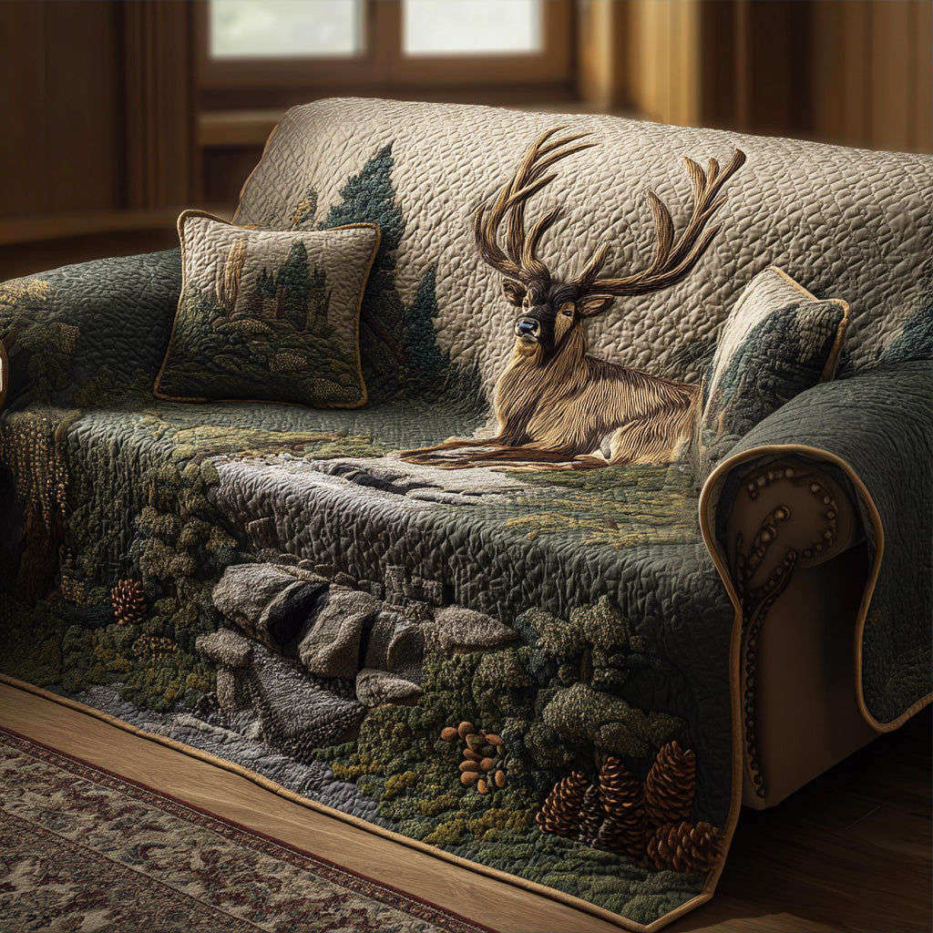Wildwood Stag Quilted Sofa Cover Nice Couch Covers Christmas Gifts For Deer Hunters