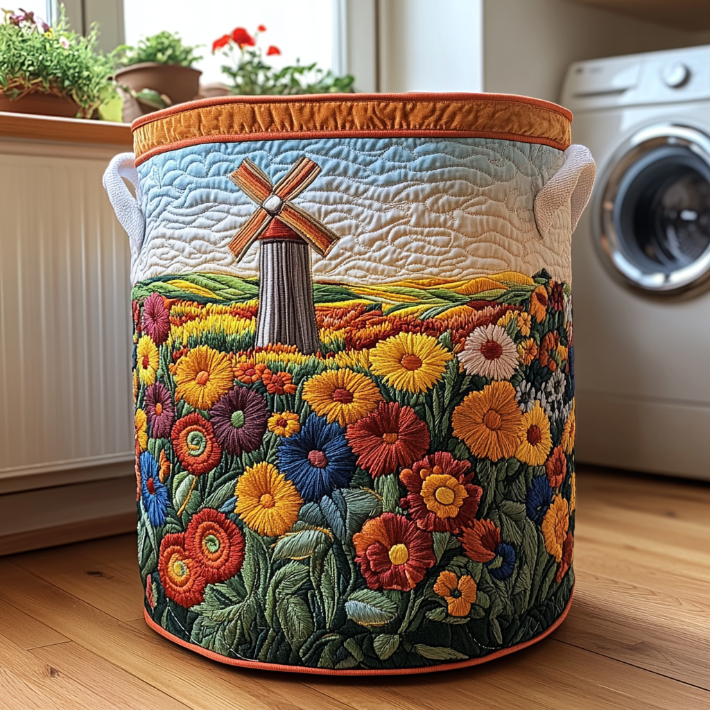 Windmill Meadow Quilted Laundry Basket Best Hampers Good Mothers Day Gifts