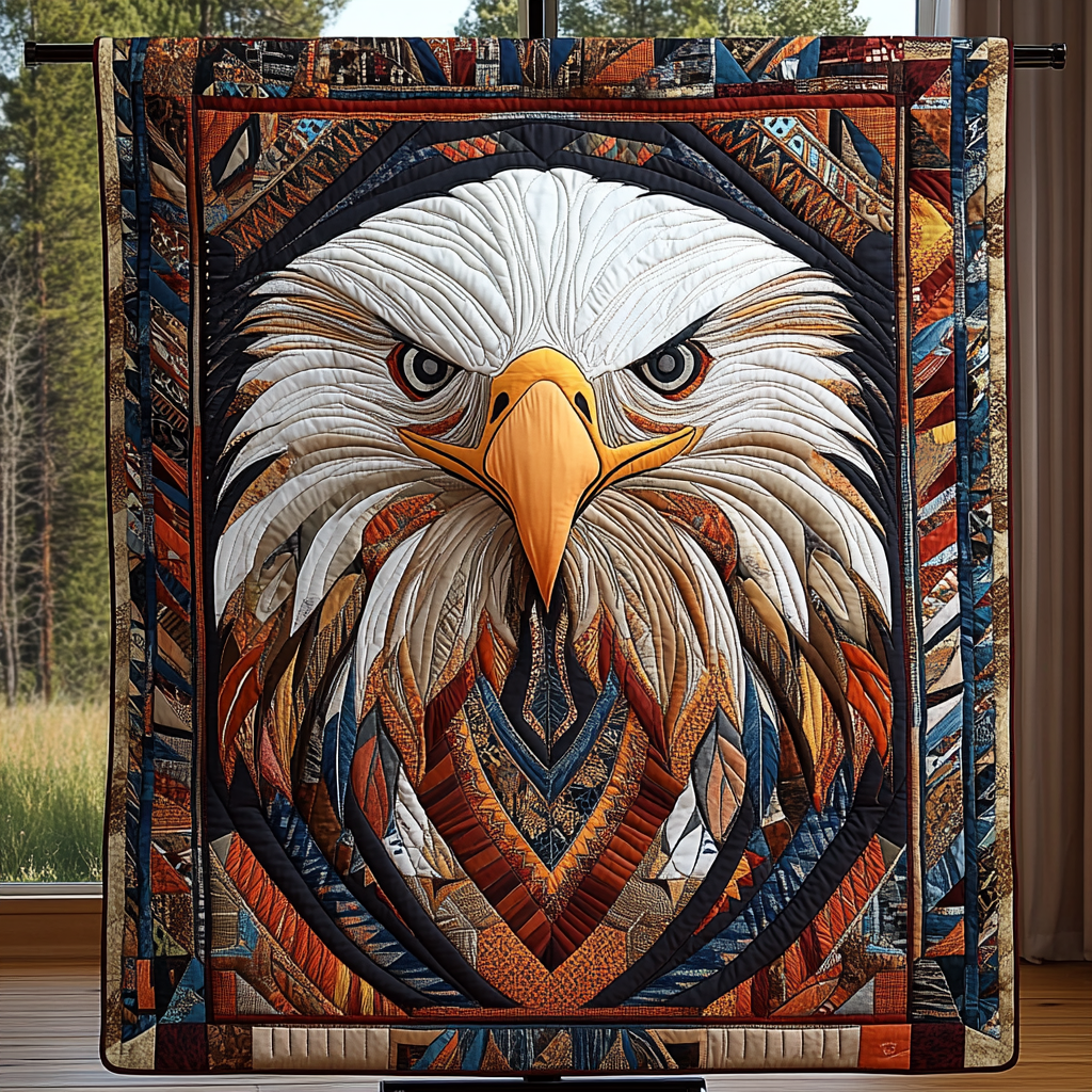 Wings of Honor Quilted Blanket Bed Decor Native American Pride Gifts