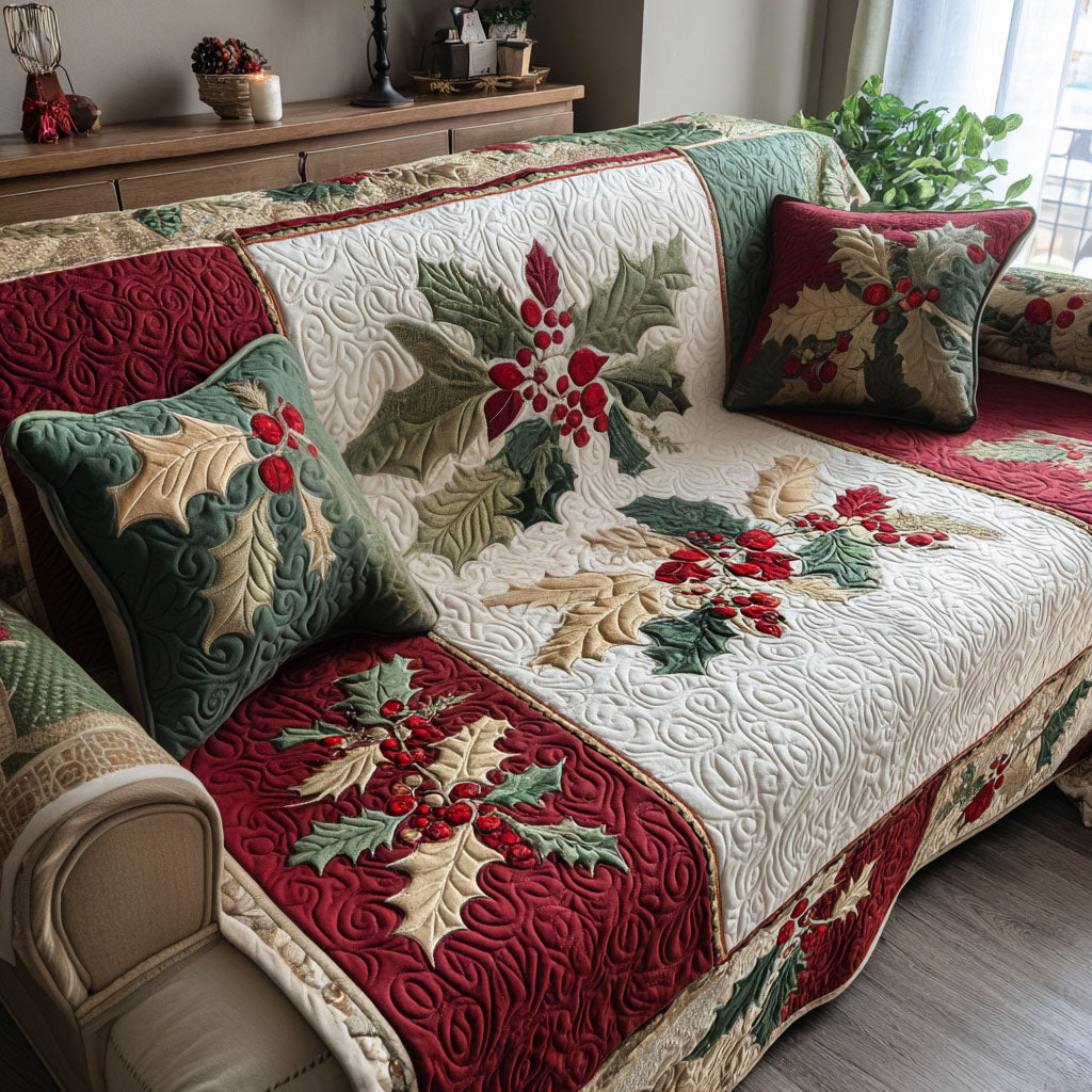 Winter Berry Lane Quilted Sofa Cover Living Room Furniture Ideas Secret Santa Gift Ideas
