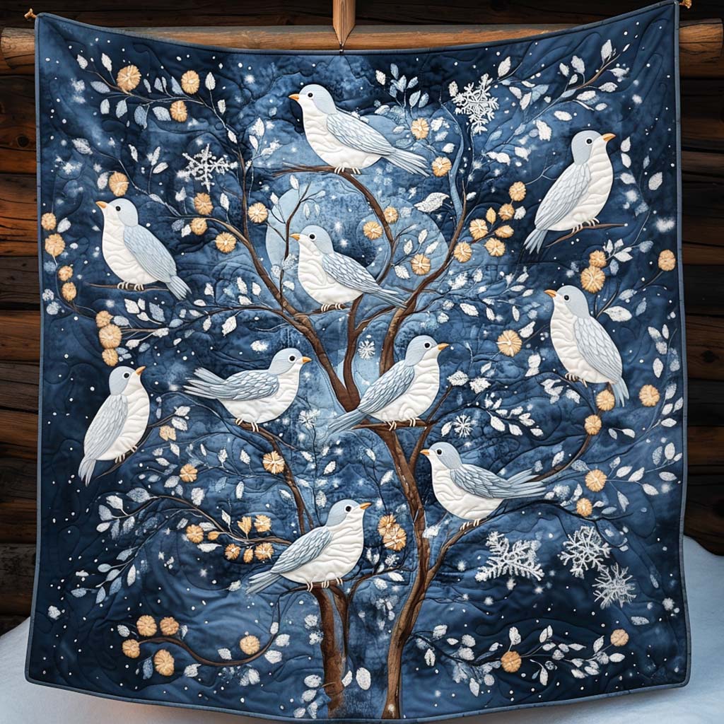 Winter Birds Quilted Blanket Best King Sheets Good Presents For Moms