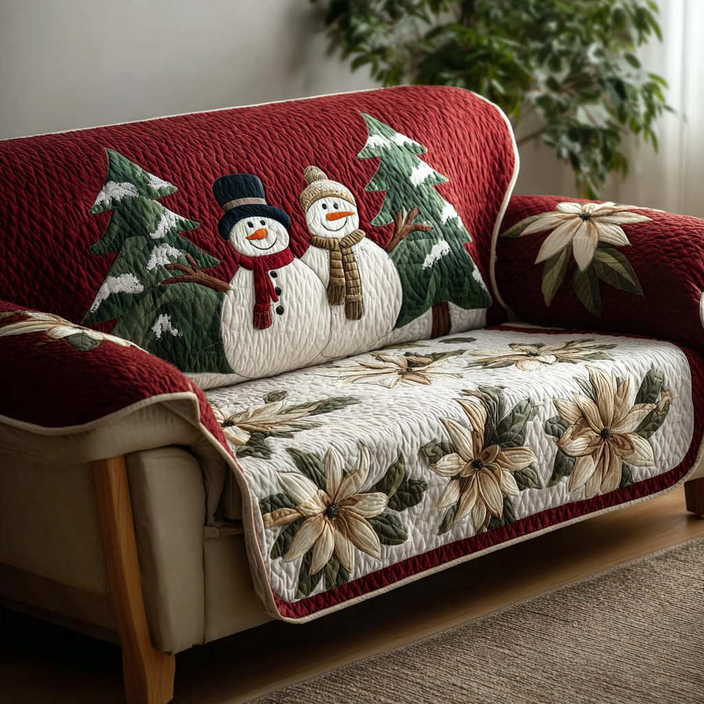 Winter Bloom Quilted Sofa Cover Sofa Covers For Sale Christmas Gifts For Grandchildren