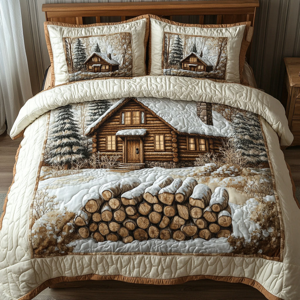 Winter Cabin Quilted Bedding Set Best Bedding Sets Unique Gifts For Family
