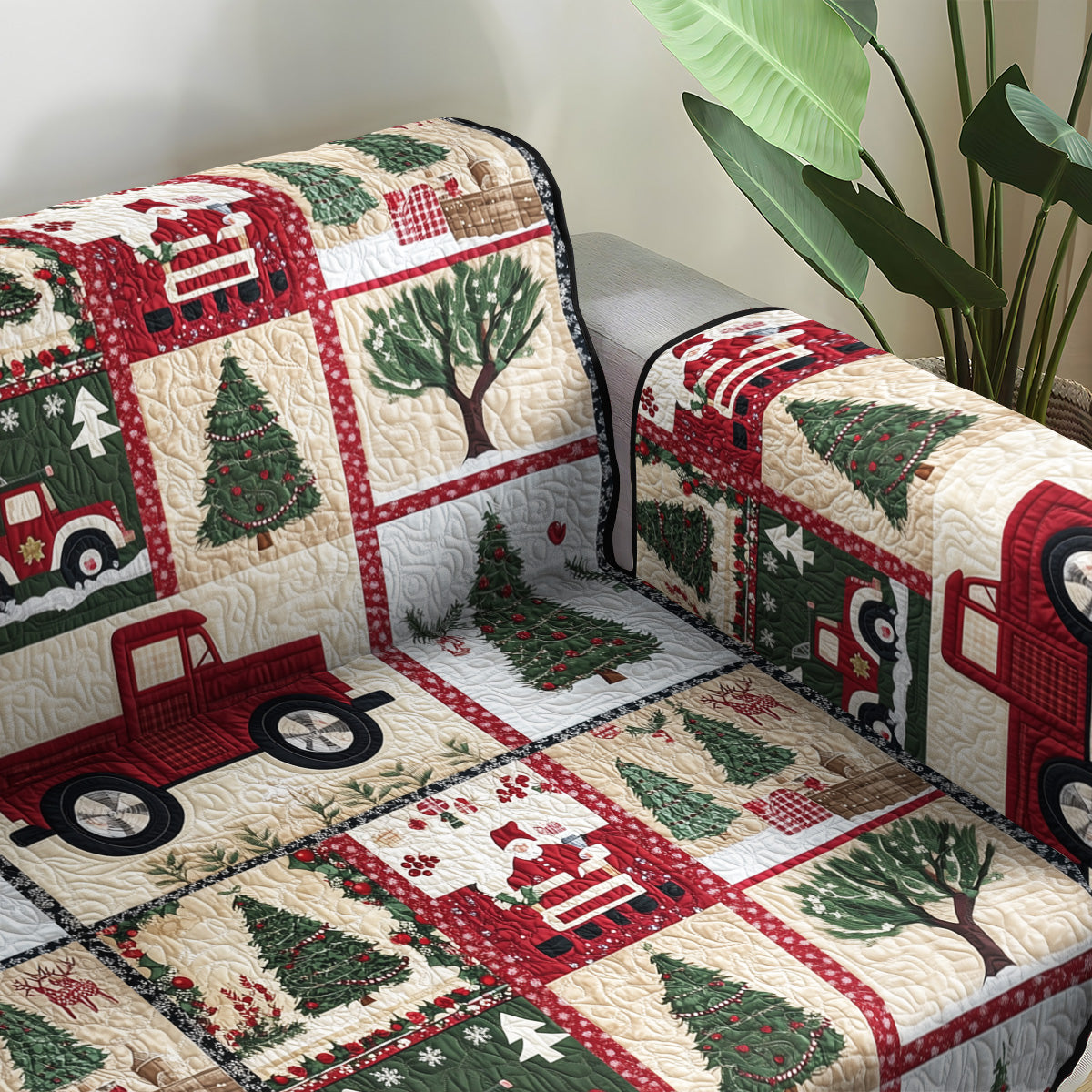 Winter Charm Quilted Sofa Cover Couch Covers For Couches Family Xmas Present Ideas