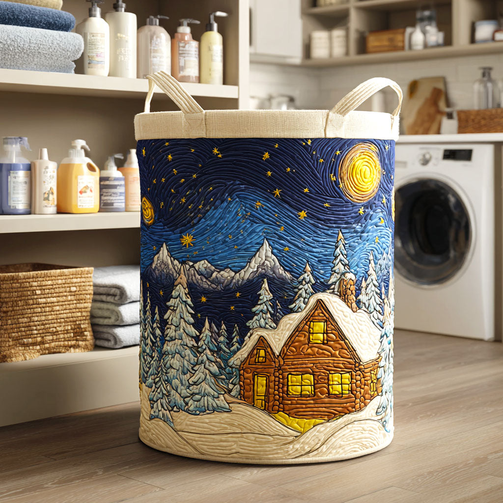 Winter Dream Quilted Laundry Basket Best Clothes Hamper Christmas Gifts For Grandmother