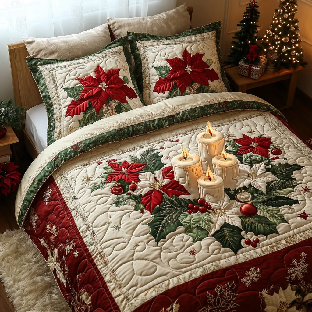 Winter Flame Quilted Bedding Set Bedroom Decoration Christmas Gifts Ideas For Wife