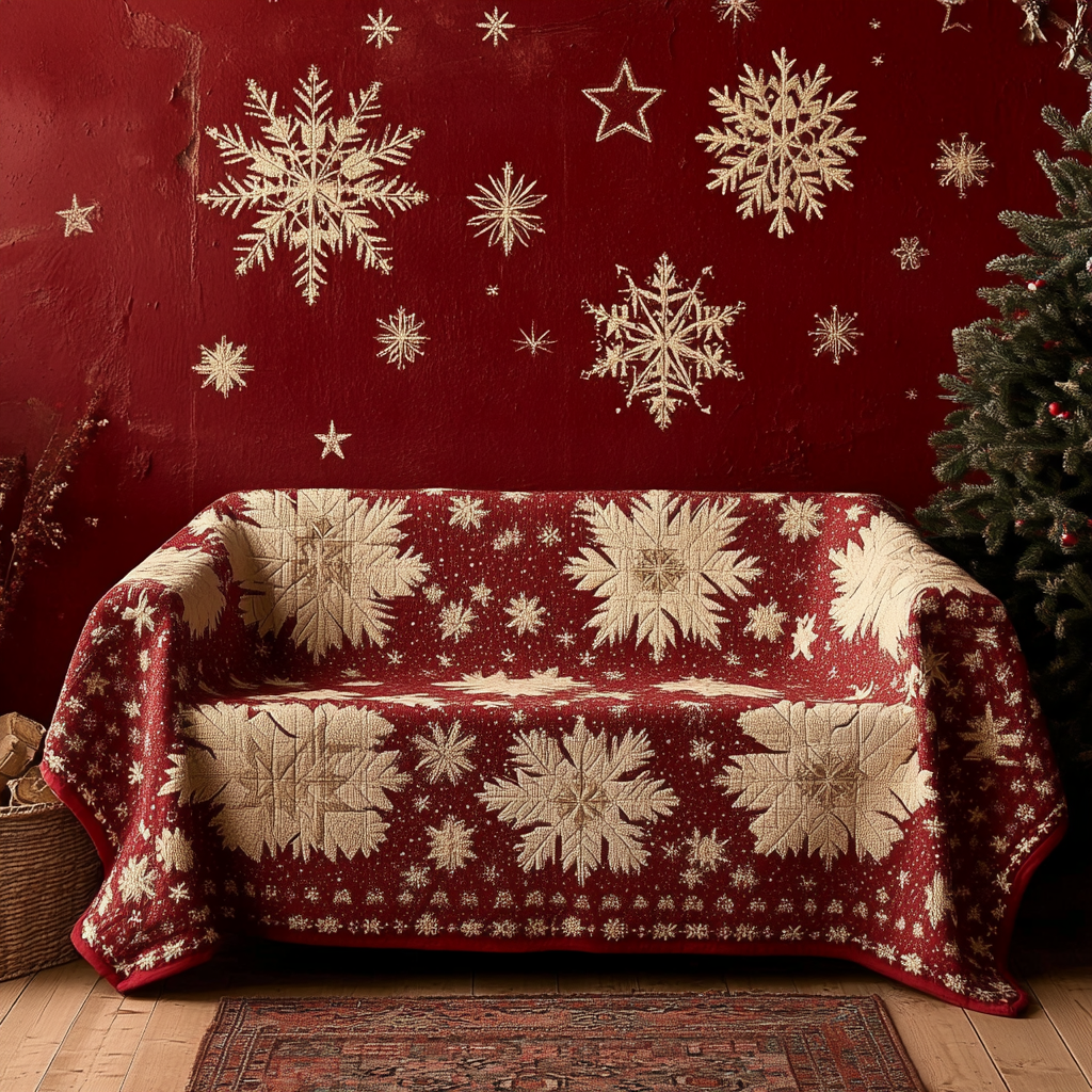 Winter Glow Quilted Sofa Cover Christmas Home Decor Christmas Present Ideas
