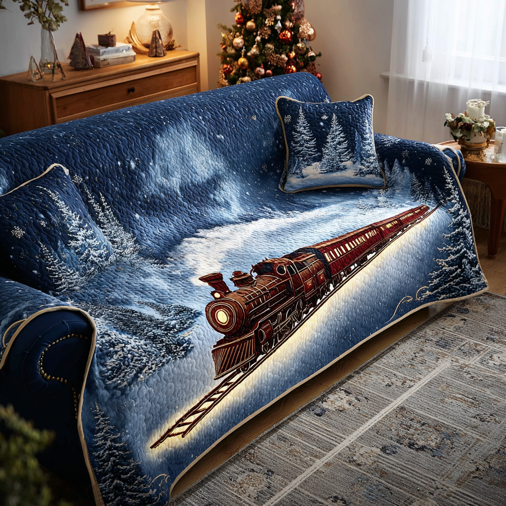 Winter Journey Quilted Sofa Cover Couch Slipcovers Christmas Gifts For Girlfriend