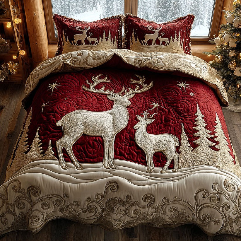 Winter Majesty Quilt Bedding Set Christmas Duvet Cover Set Xmas Gifts For Wife