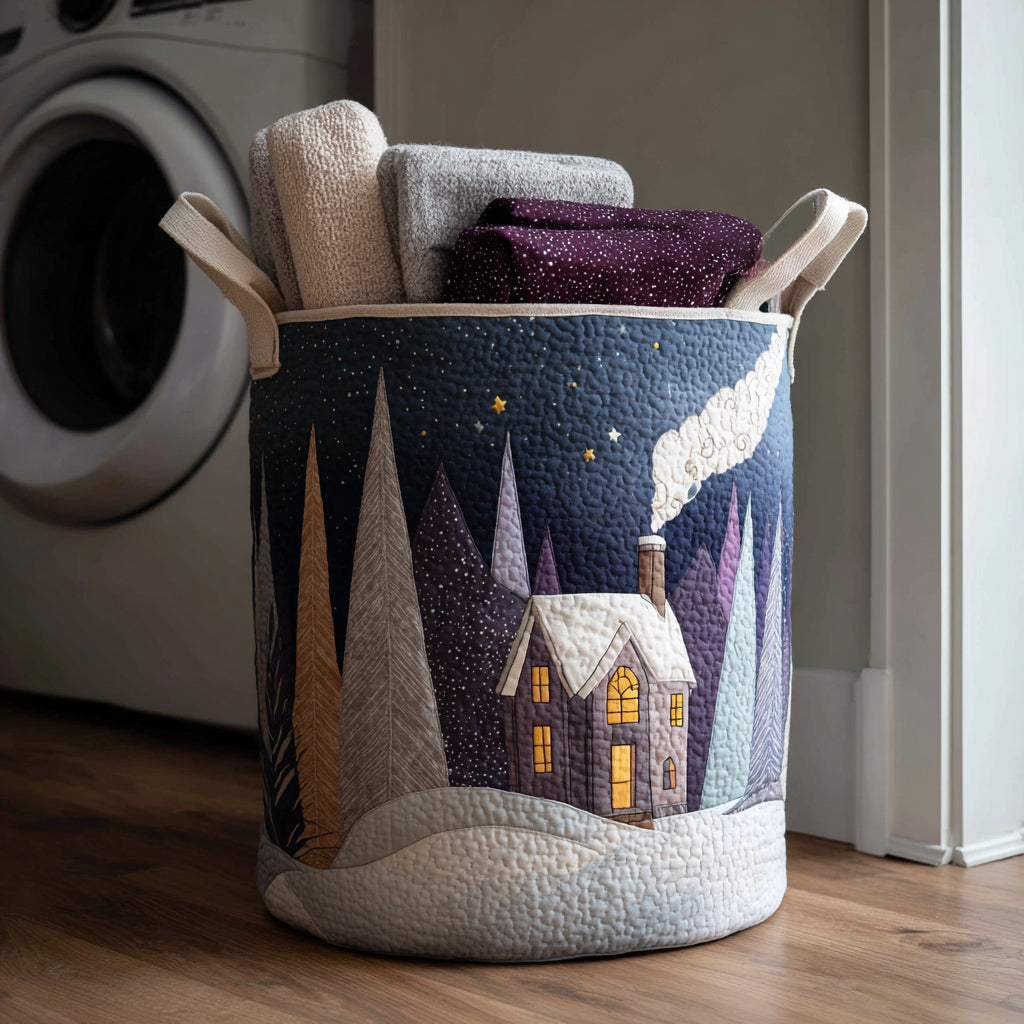 Winter Monastery Quilted Laundry Basket Unique Hampers Christmas Ideas For Wife
