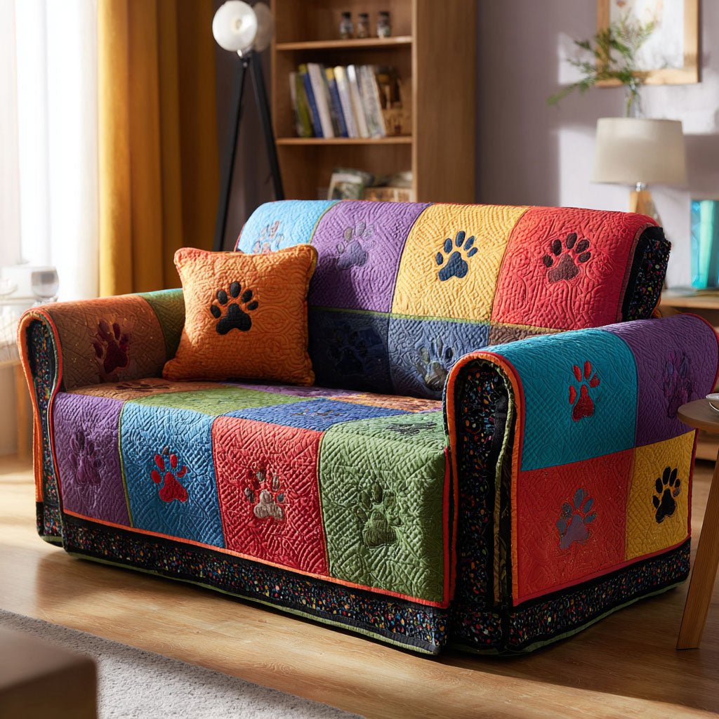 Winter Paw Comforter Quilted Sofa Cover Sofa Couch Cover Awesome Dog Lover Gifts
