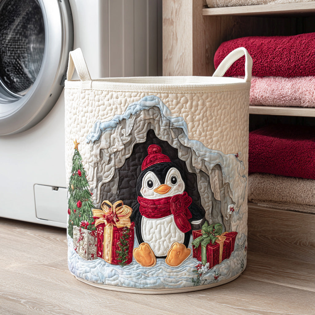Winter Penguin Parade Quilted Laundry Basket The Laundry Basket Good Christmas Gifts