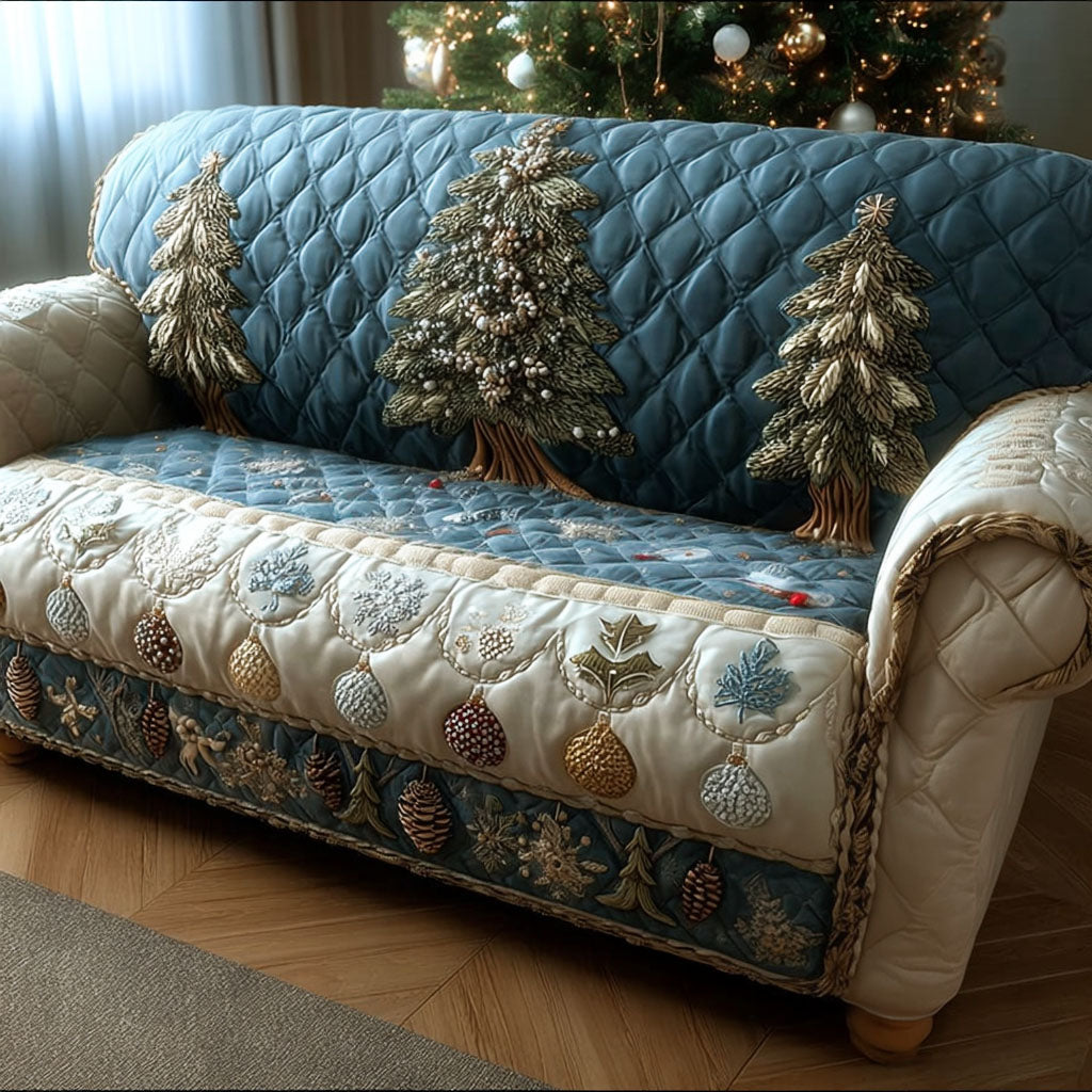 Winter Pine Magic Quilted Sofa Cover Christmas Home Decor Family Christmas Presents