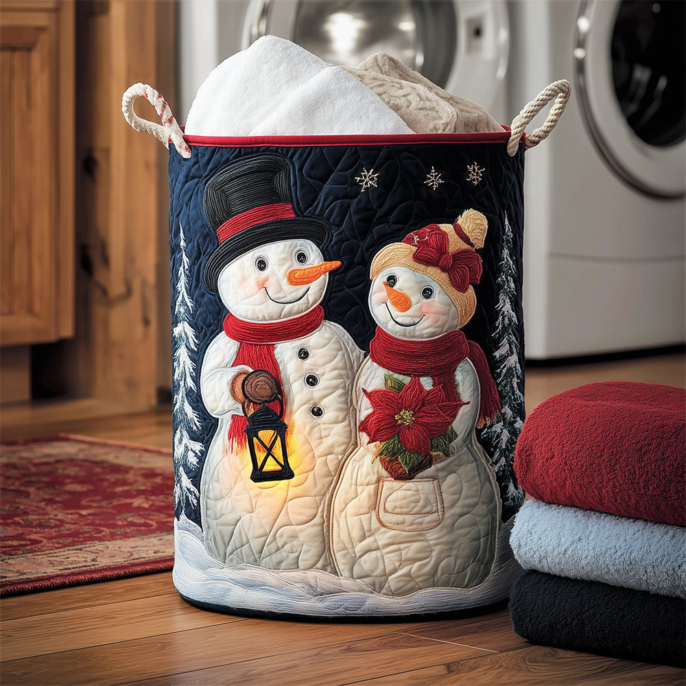 Winter Romance Quilted Laundry Basket Foldable Laundry Hamper Best Stocking Stuffers For Men