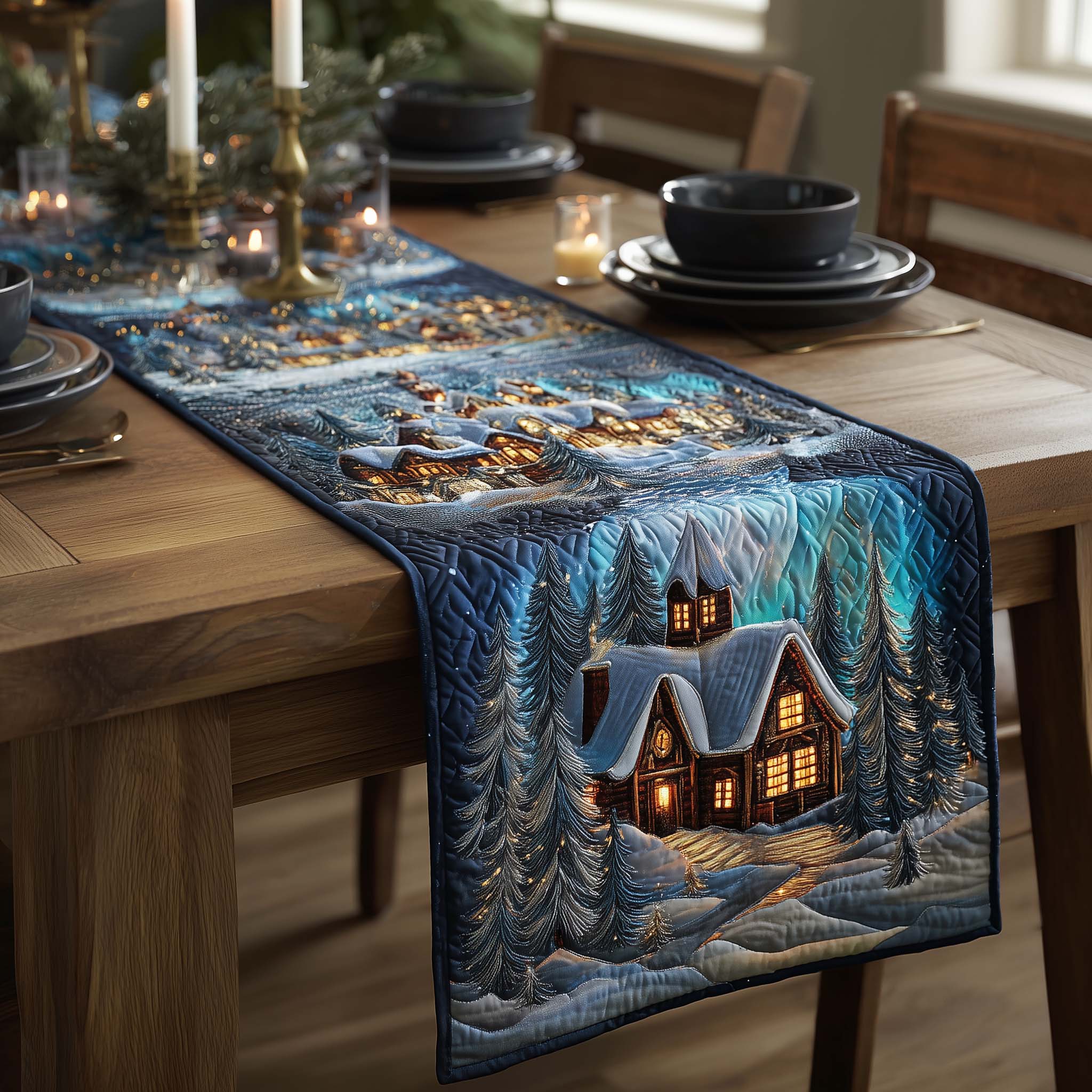 Winter Serenity Quilted Table Runner Table Runner Christmas Decor Good Family Christmas Present