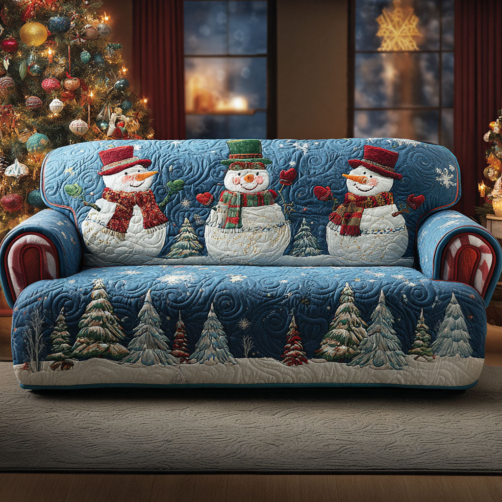 Winter Smiles Quilted Sofa Cover Couch Covers Holiday Gifts For Employees
