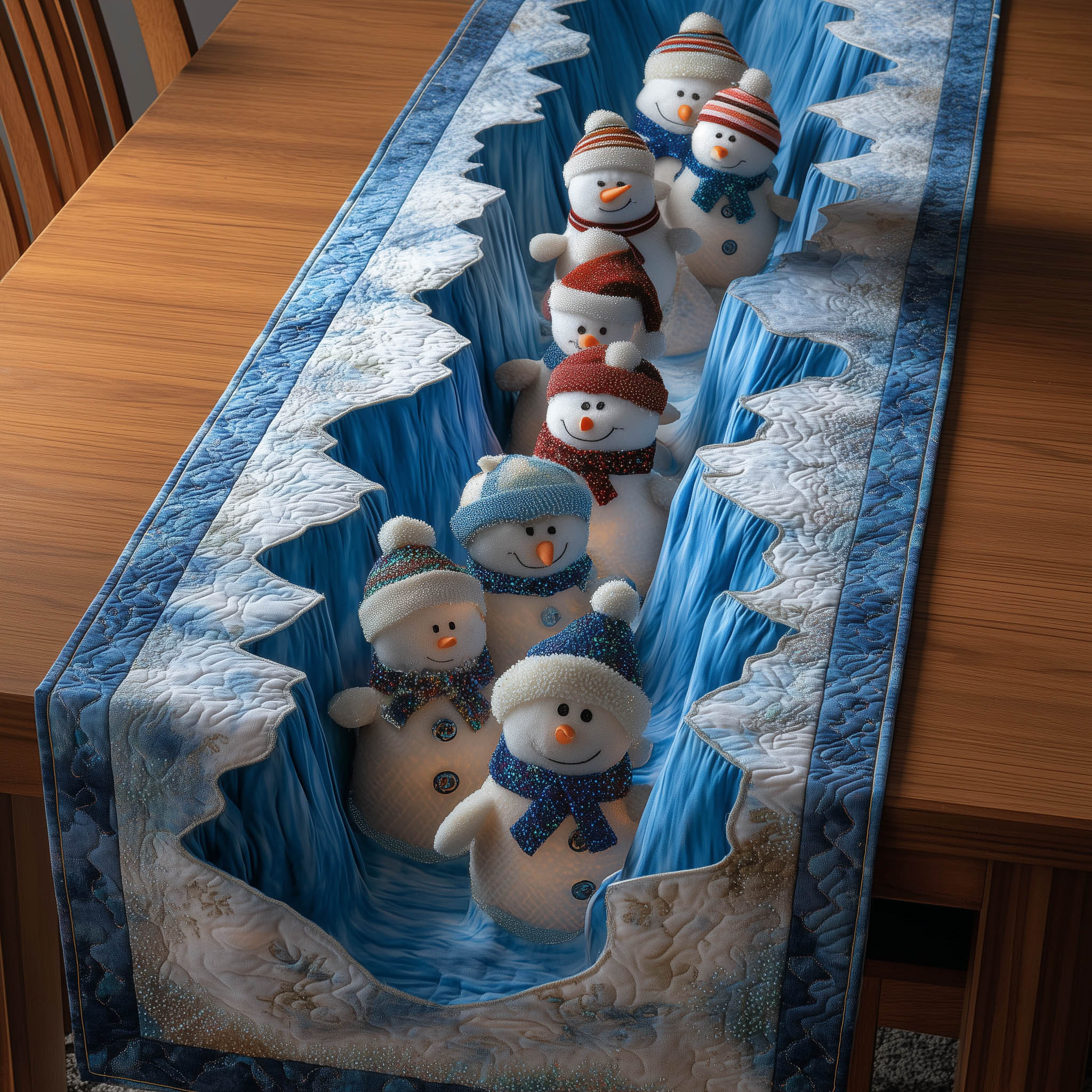 Winter Snowman Quilted Table Runner Best Christmas Dinner Table Decorations Family Xmas Ideas