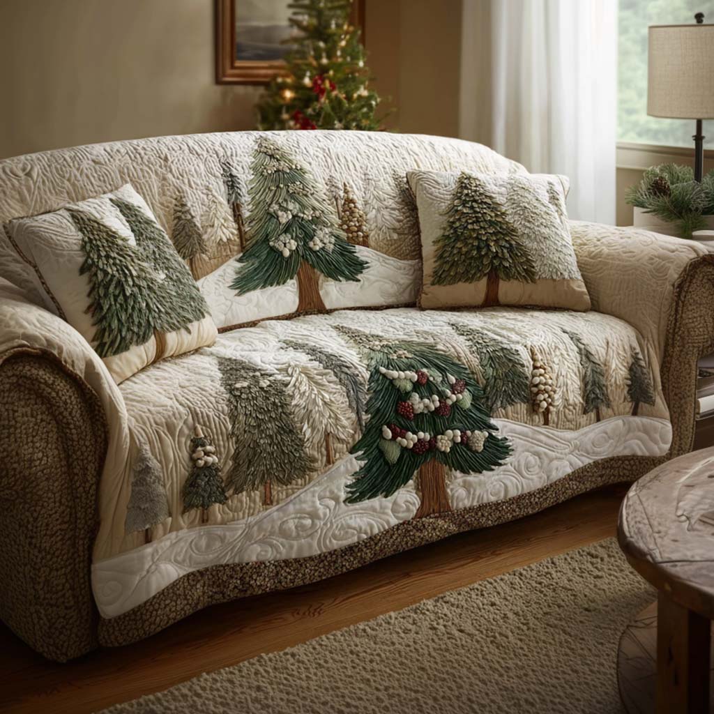 Winter Tree Wonder Quilted Sofa Cover Couch Covers For Couches Christmas Ideas For Her