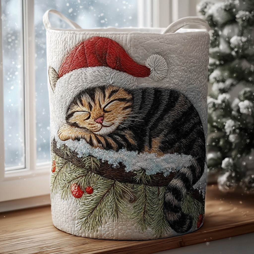 Winter Whiskers Quilted Laundry Basket Best Laundry Hamper Best Christmas Gifts For Grandmothers