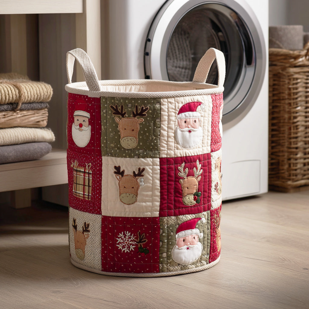 Winter Wish Village Quilted Laundry Basket Laundry Room Decor Best Family Christmas Gifts