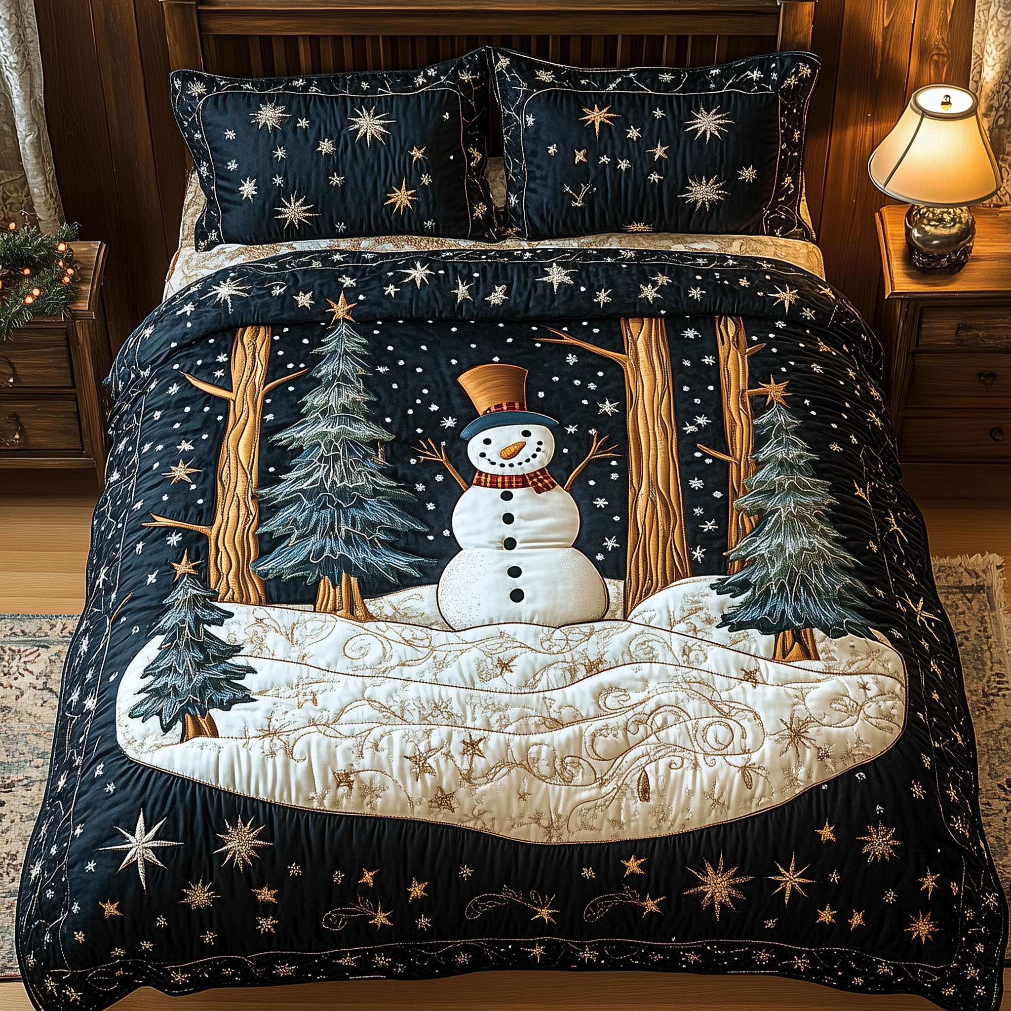 Winter Wonderland Quilted Bedding Set Christmas Duvet Unique Christmas Gifts For Him