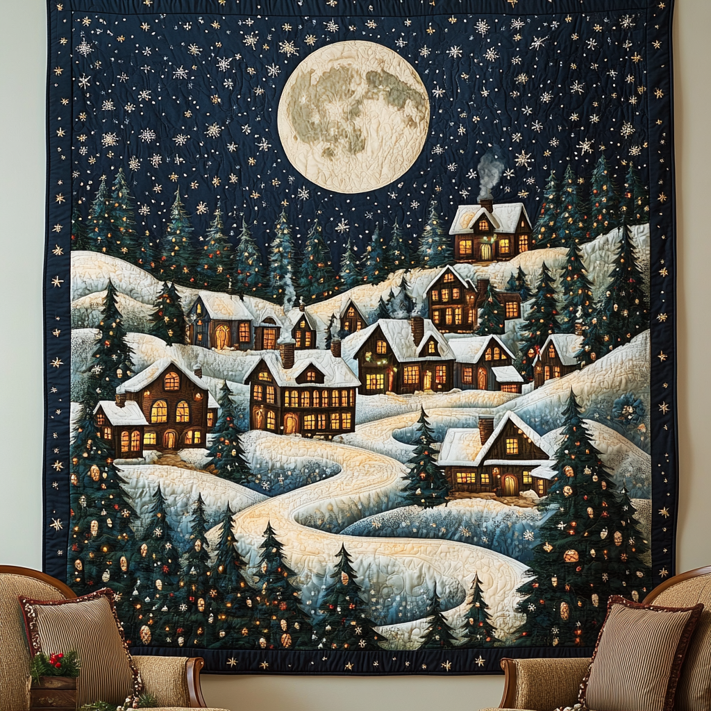Winter Wonderland Village Quilted Blanket Best Christmas Duvet Sets Good Christmas Gifts
