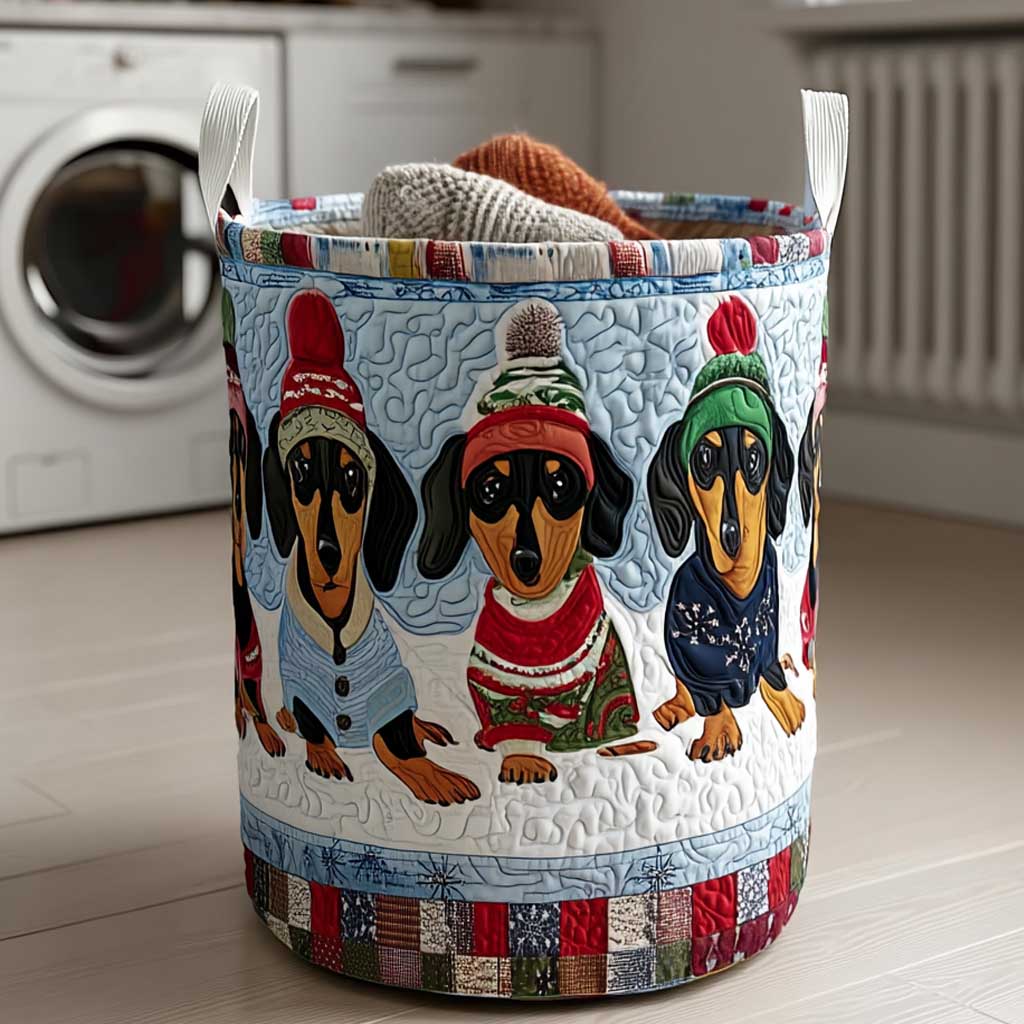 Winter Woofs Quilted Laundry Basket Unique Laundry Basket Christmas Gift Ideas For Him