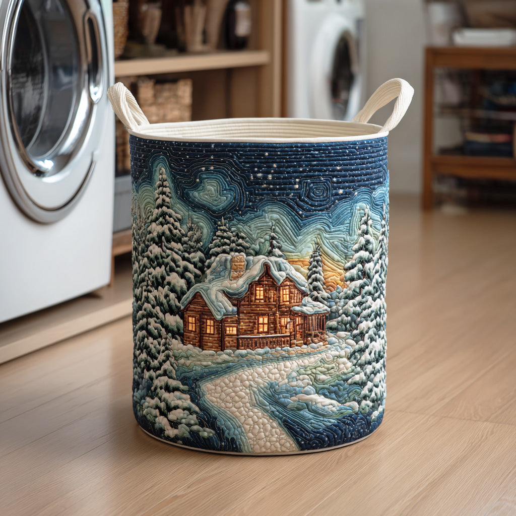 Winterwood Snow Quilted Laundry Basket Modern Laundry Hamper Best Christmas Gifts For Women