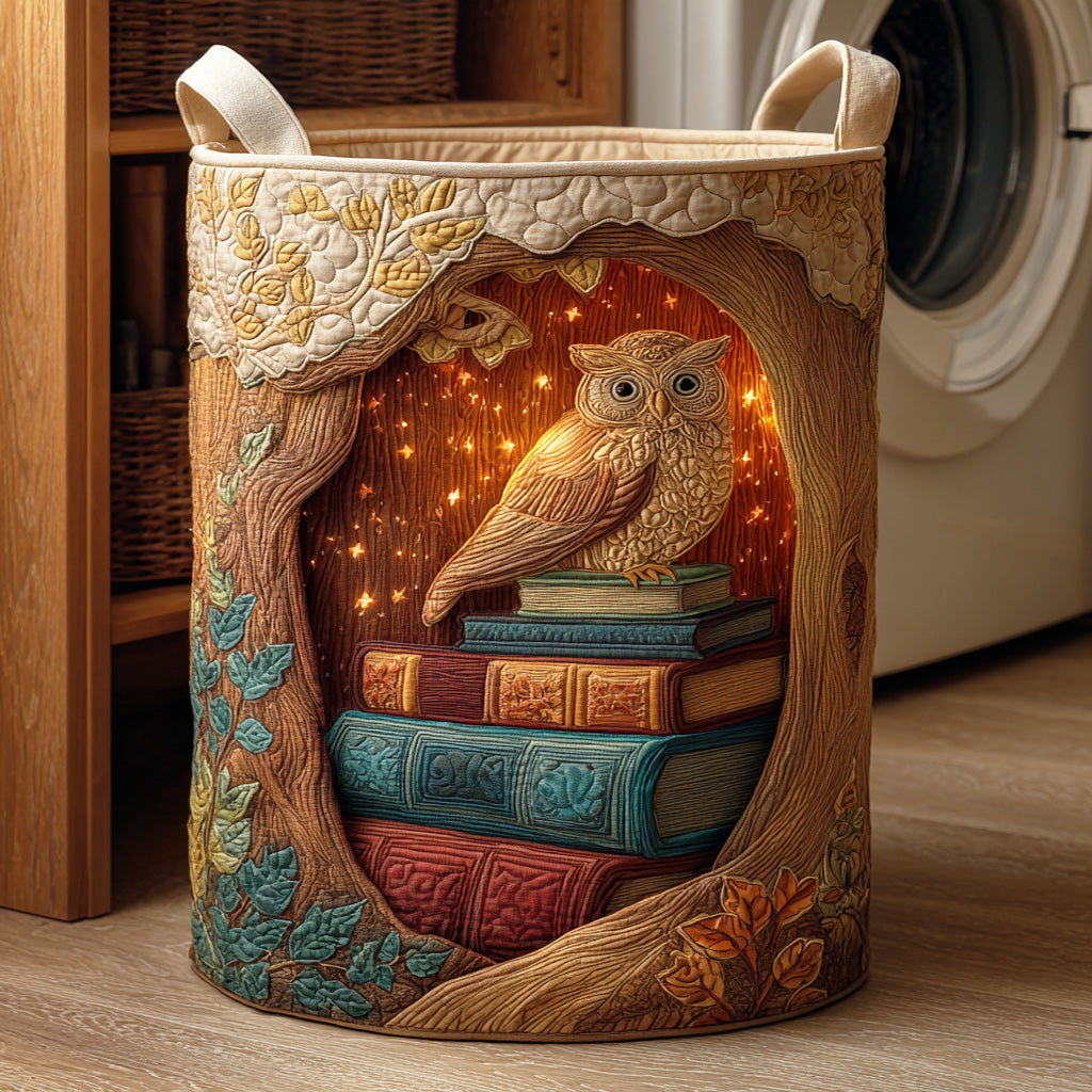 Wisdom Among Pages Quilted Laundry Basket Best Clothes Basket Great Book Lover Presents