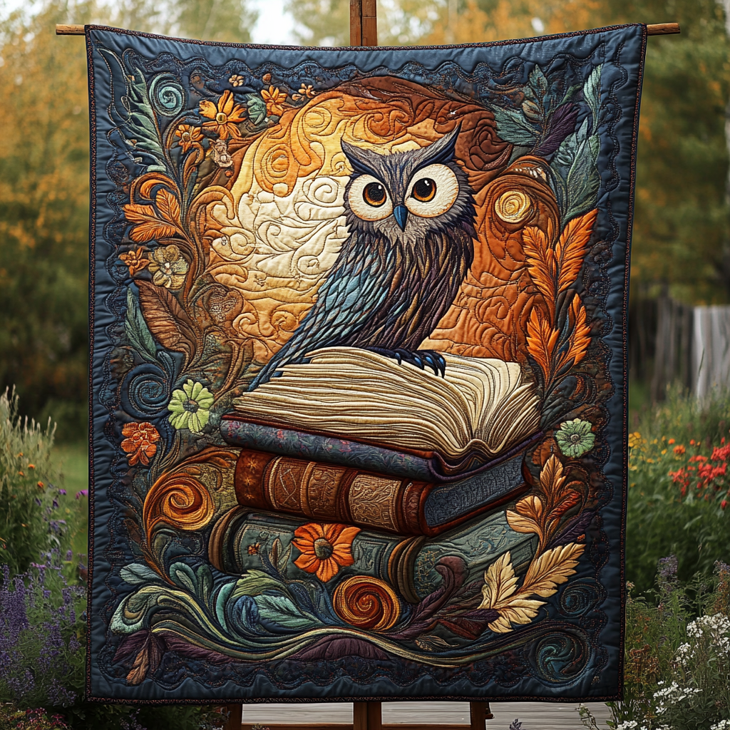 Wise Owl Tales Quilted Blanket Cool Bedroom Decor Cool Gifts For Book Lovers