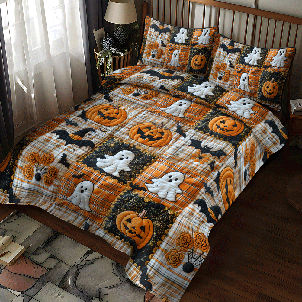 Witches Boots Halloween Quilted Bedding Set Bedroom Decorations Halloween Gift Ideas
