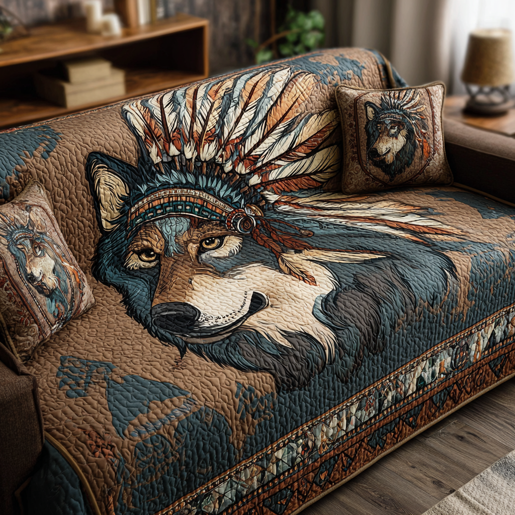 Wolf Path Quilted Sofa Cover Nice Sofa Covers Great Wolf Lover Gift Ideas