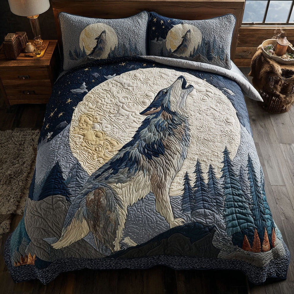 Wolf Quilted Bedding Set Unique Christmas Gifts For People Who Like Wolves
