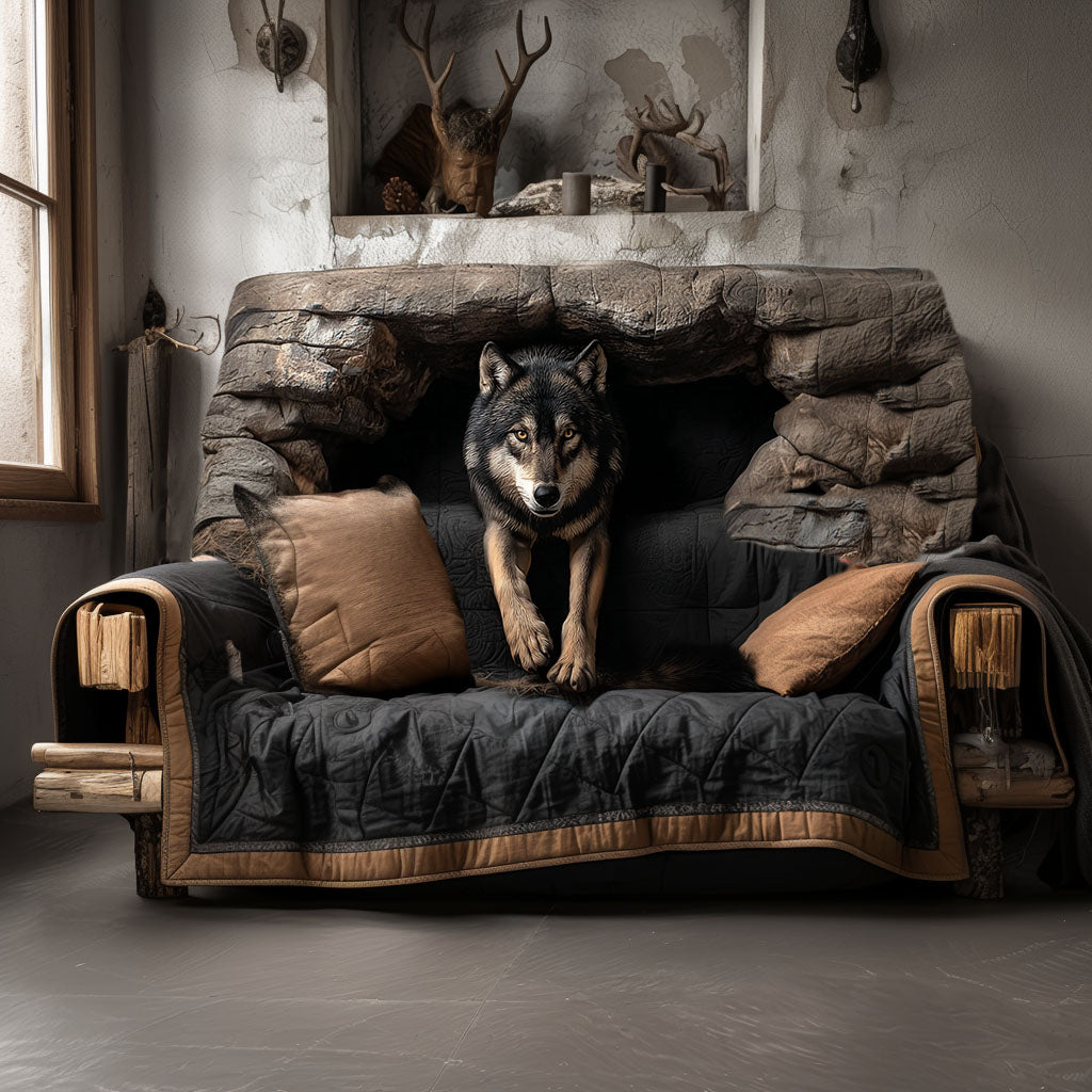 Wolfs Den Quilted Sofa Cover Best Sofa Slipcovers Wolf Gifts For Him Her