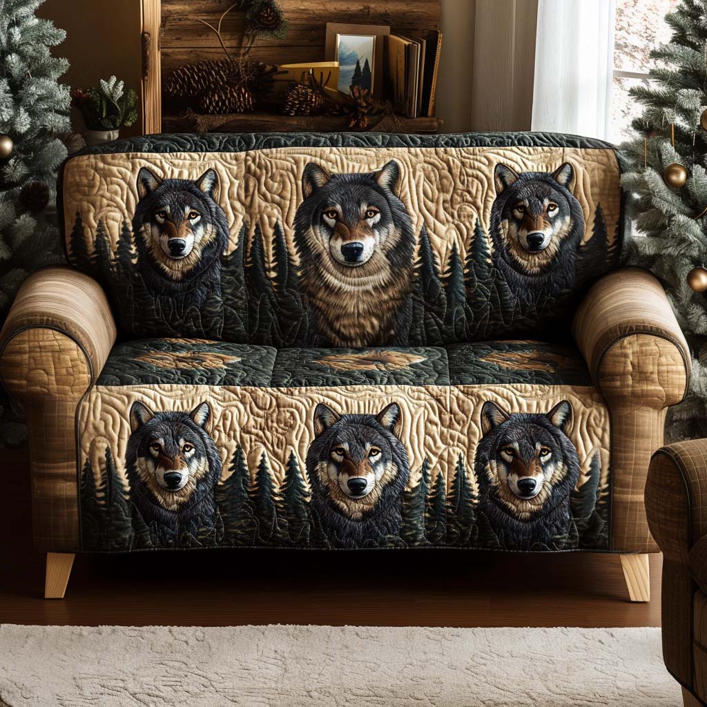 Wolfwood Spirit Quilted Sofa Cover Couch Cushion Covers Cute Bear Gift Ideas