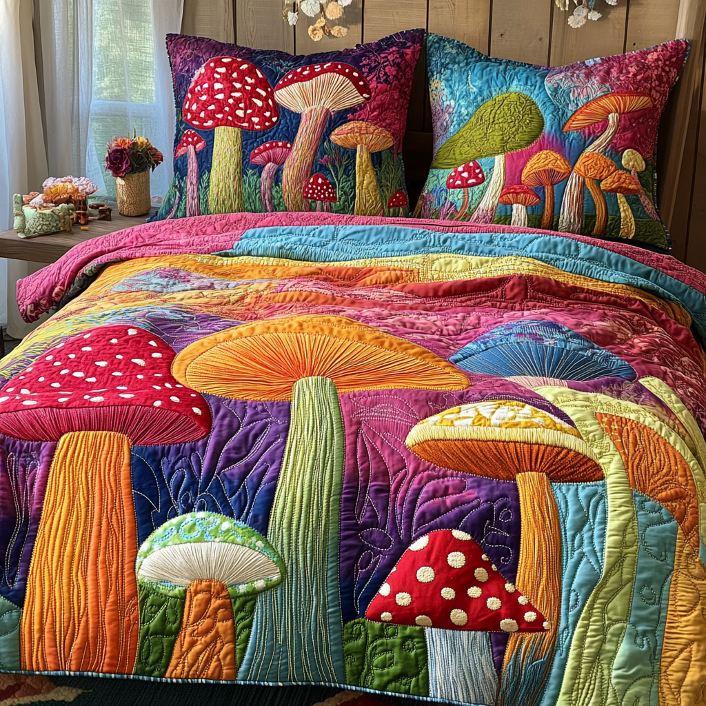 Woodland Charm Quilted Bedding Set Best Comforter Sets Gifts For Hippie Mom