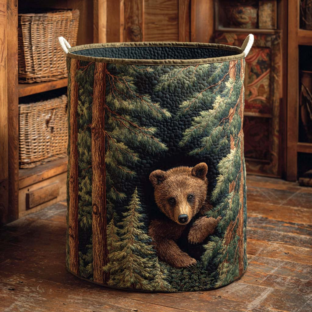 Woodland Cub Quilted Laundry Basket Laundry Room Decor Gifts For Dad Who Wants Nothing