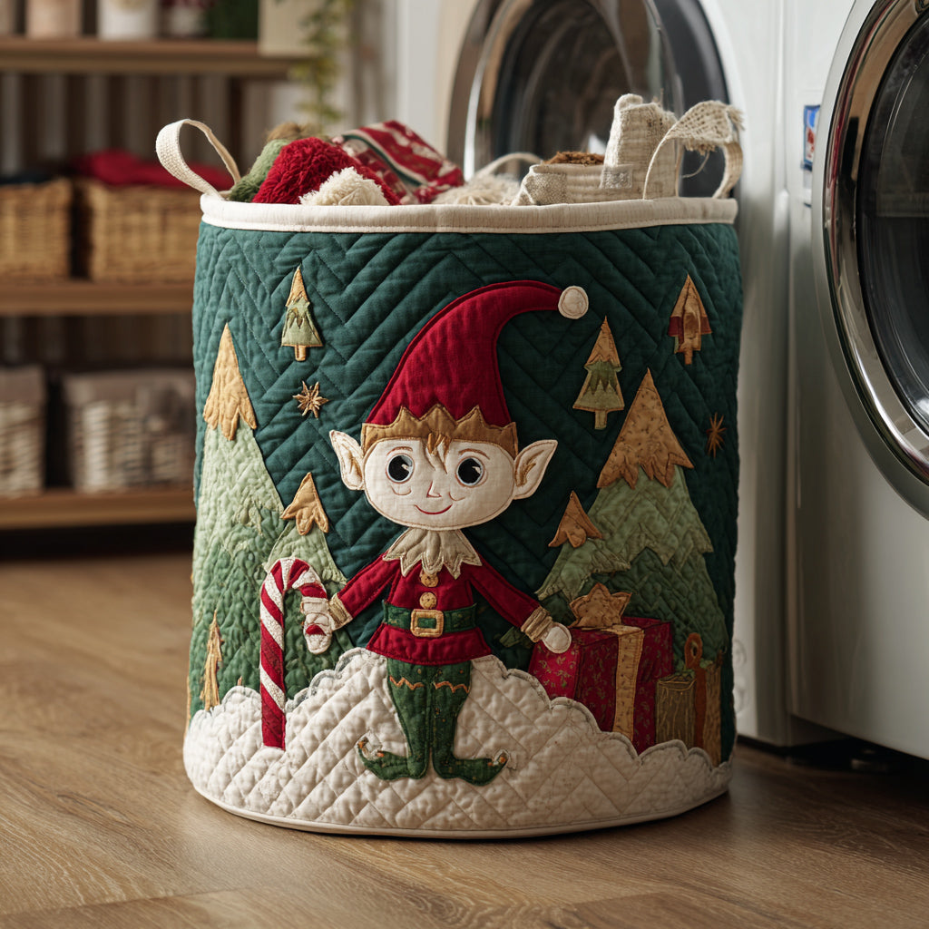 Woodland Elf Fun Quilted Laundry Basket Home Decor Items Best Christmas Gifts For Grandmothers